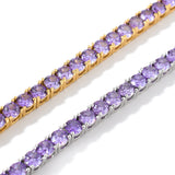 4mm Copper Inlaid Purple Zircon Rrow Bracelet