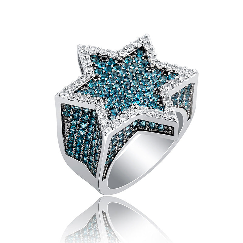 Franklin Star of David Hip Hop Full Gem Ring