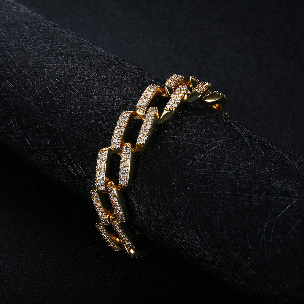 14mm Strip Miami Full Zircon Cuban Bracelet