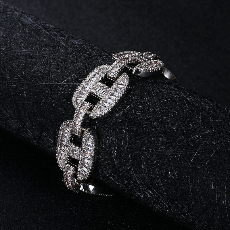 Pig Nose Chain Micro-Paved Bracelet
