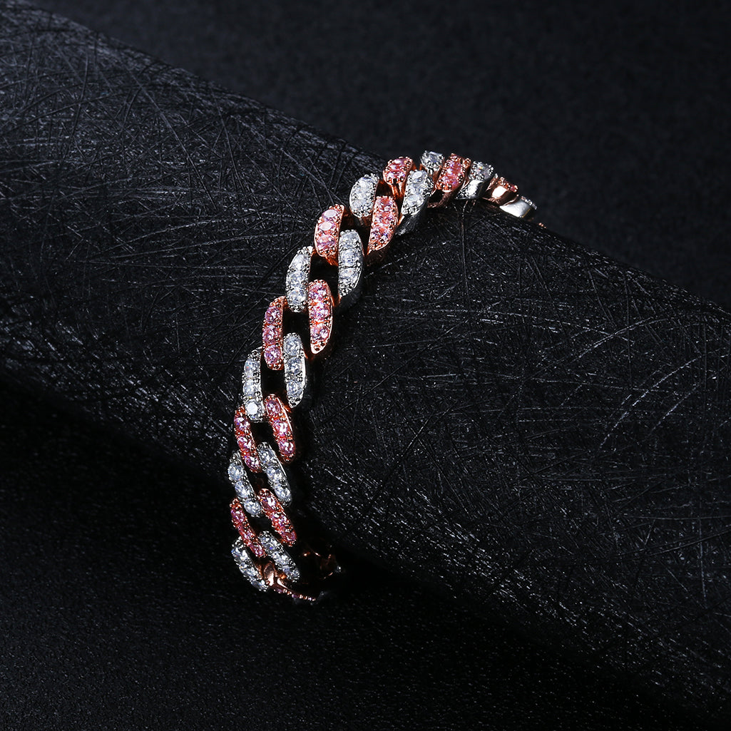 12mm Micro Paved Cuban Link Chain Bracelet