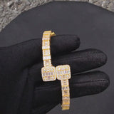 Hip-hop Cubic Zircon Gold Plated Bracelet