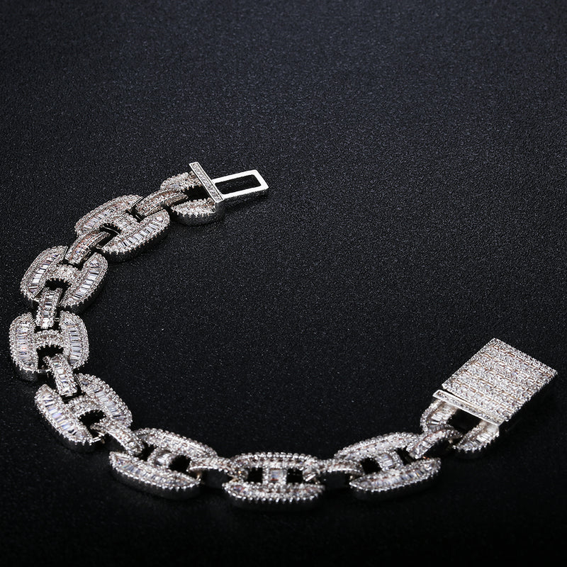 Pig Nose Chain Micro-Paved Bracelet