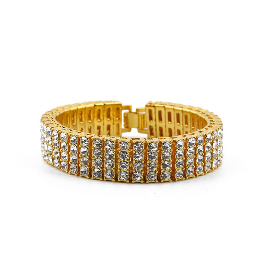 4-Row Diamond Hiphop Bracelet