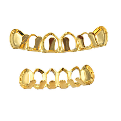 Pleated Hollow Hip-hop 6 Teeth Grillz