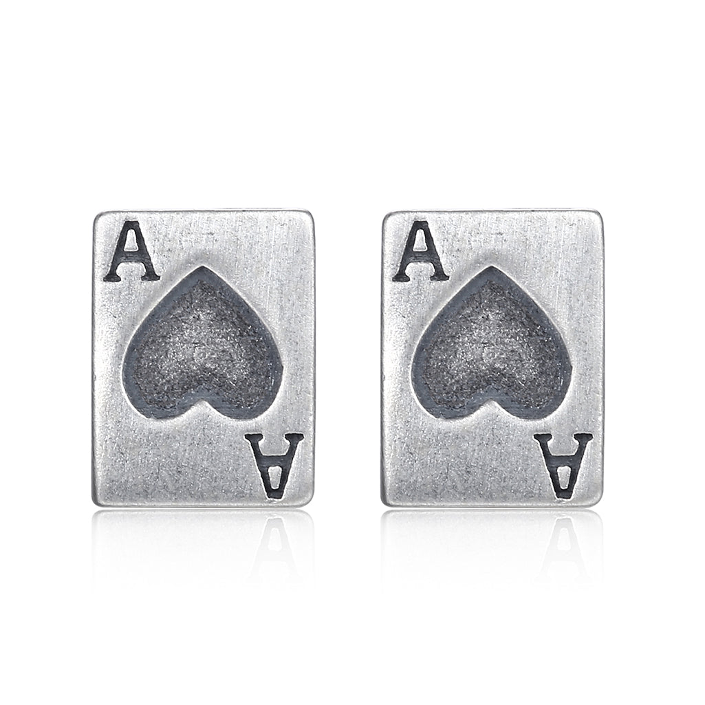 Ace of Spades Playing Card Stud Earrings