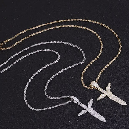 Iced Flying Wings Sword Pendant