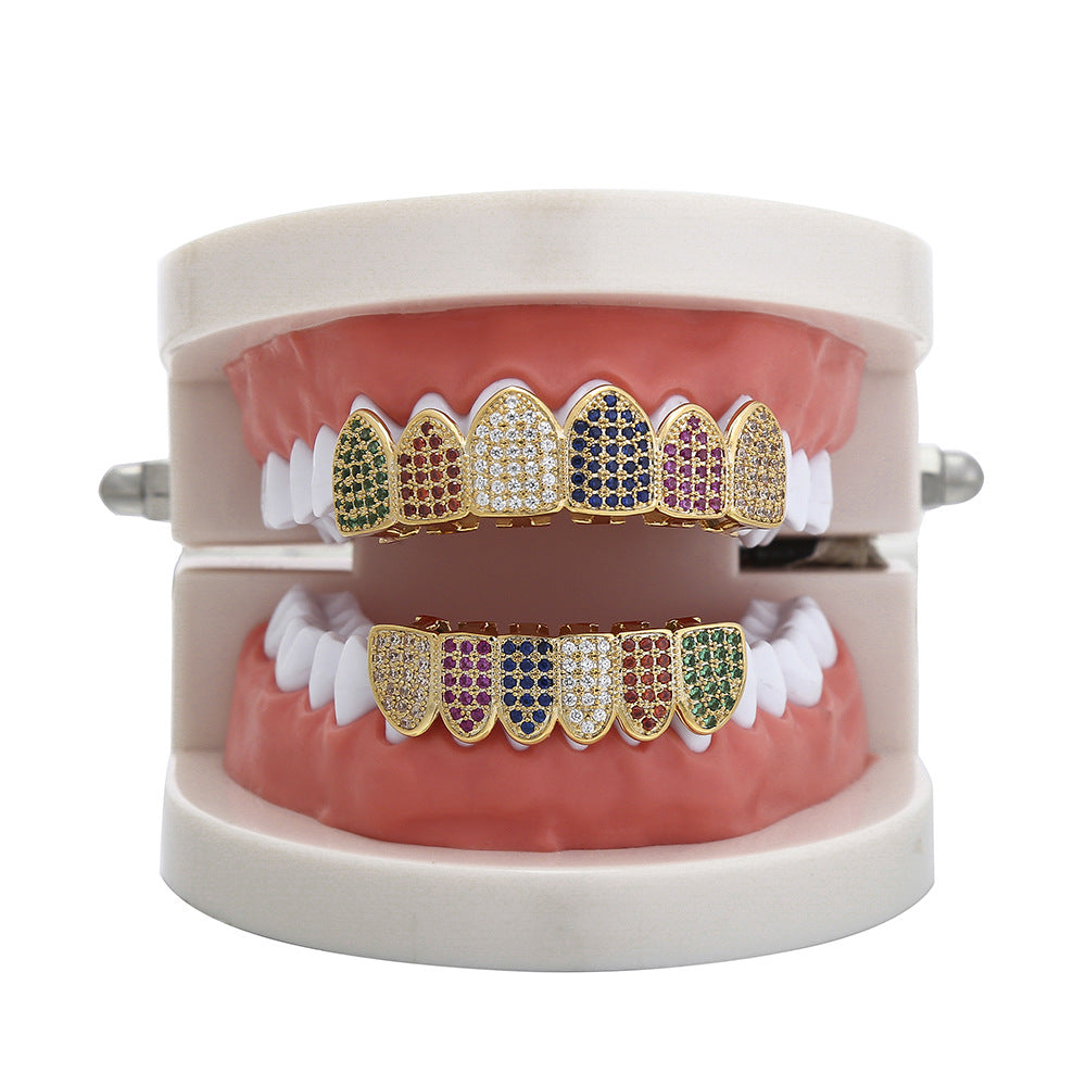 New Micro-inlaid Colorful Zircon Hip Hop Grillz