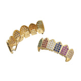 Micro-inlaid Color Zircon Gold-plated Teeth Dress Up Grillz