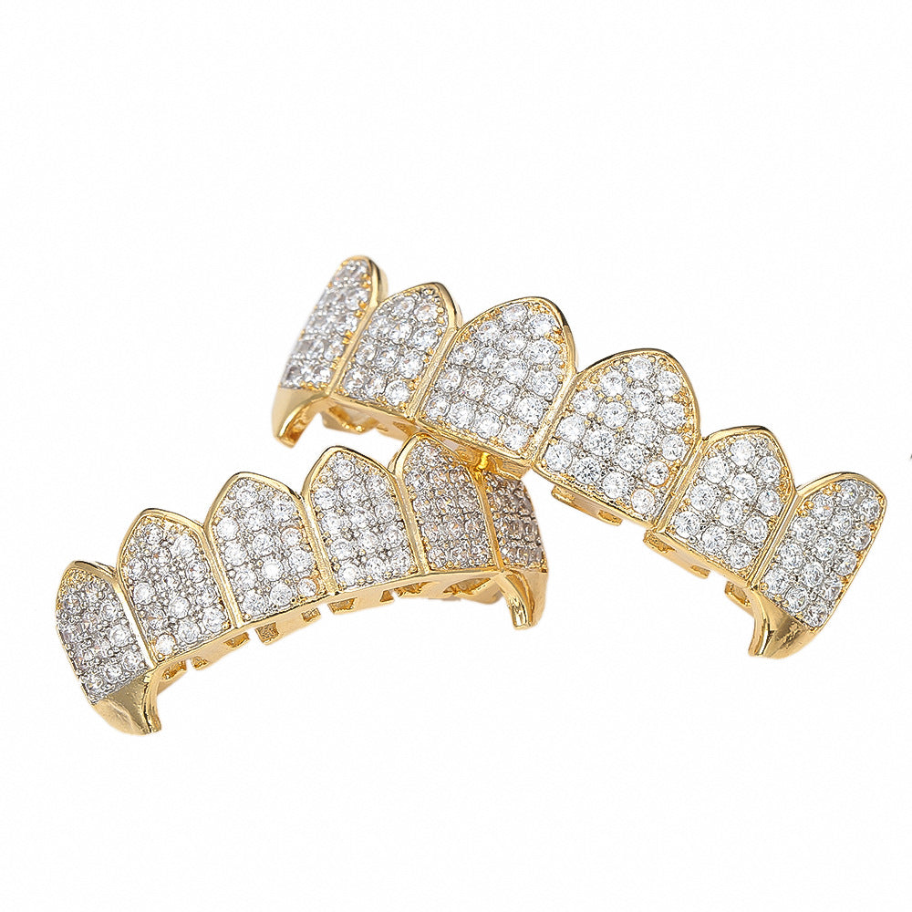 Iced Vampire Fangs Micro-inlaid Zircon Grillz