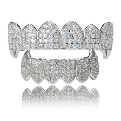 Iced Vampire Fangs Micro-inlaid Zircon Grillz