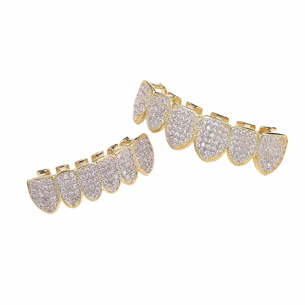 Halloween Micro-inlaid Pink Zircon Hip-hop Grillz