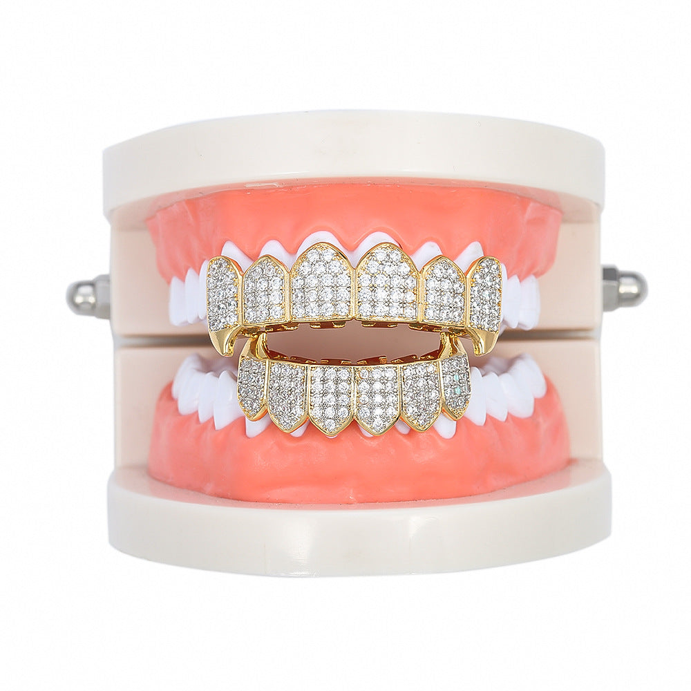 Iced Vampire Fangs Micro-inlaid Zircon Grillz