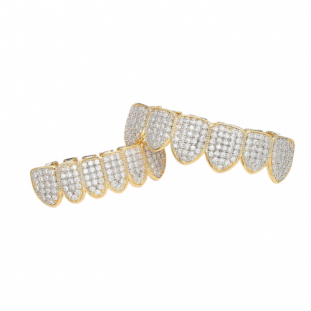 Iced Six Teeth Micro-inlaid Zircon Grillz