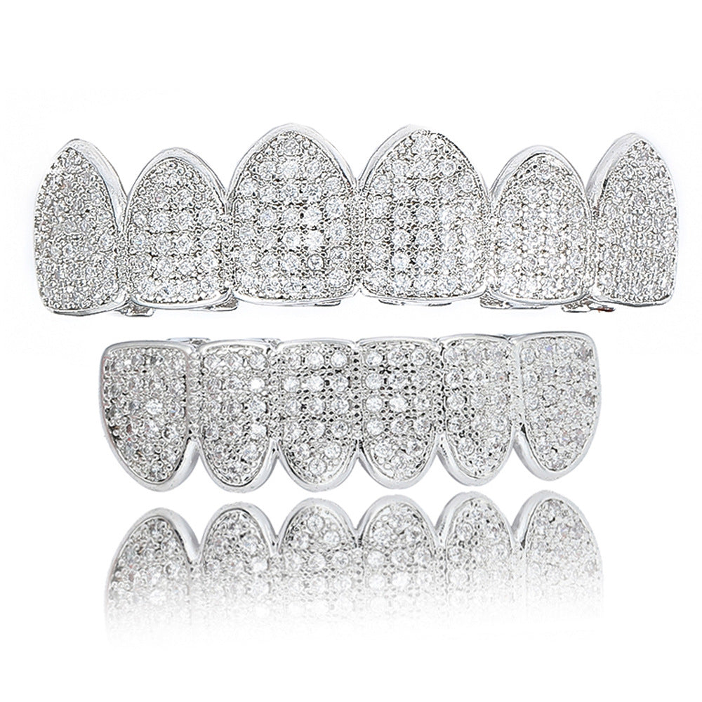 Iced Six Teeth Micro-inlaid Zircon Grillz