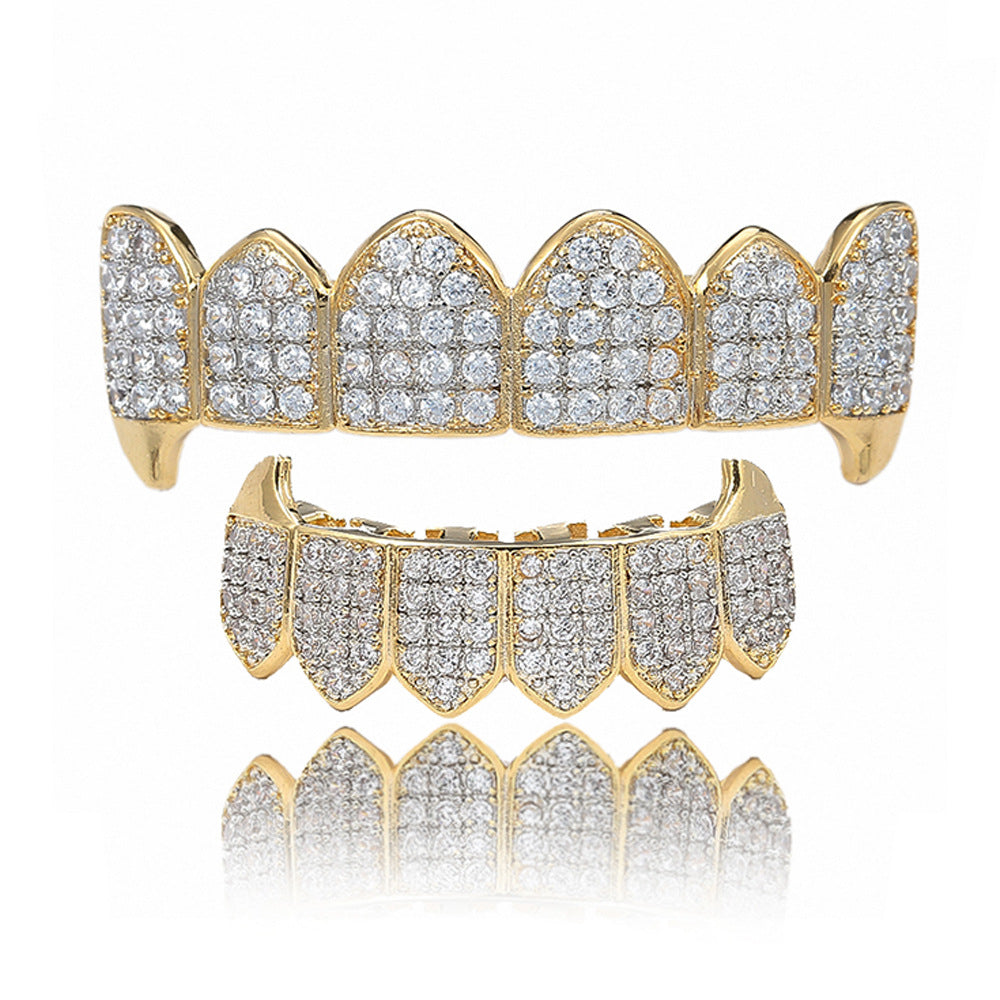 Iced Vampire Fangs Micro-inlaid Zircon Grillz