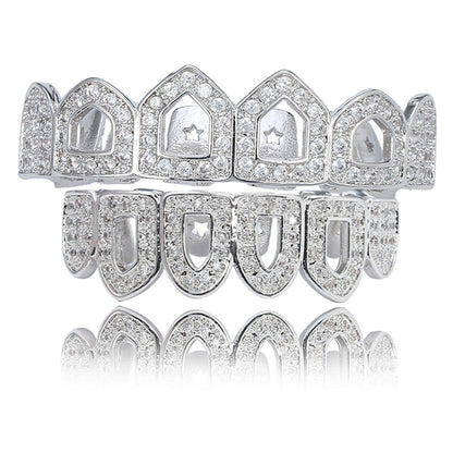 Hollow Micro-inlaid Zircon Solid Color Hip-hop Grillz