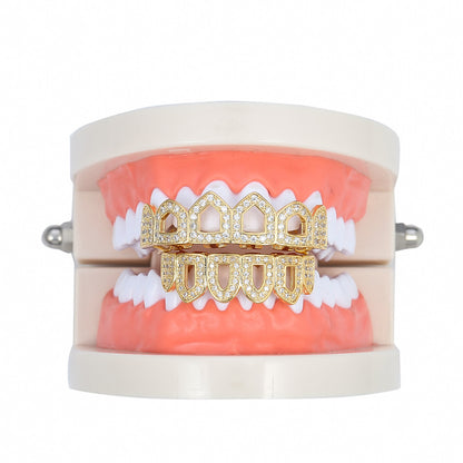 Hollow Micro-inlaid Zircon Solid Color Hip-hop Grillz