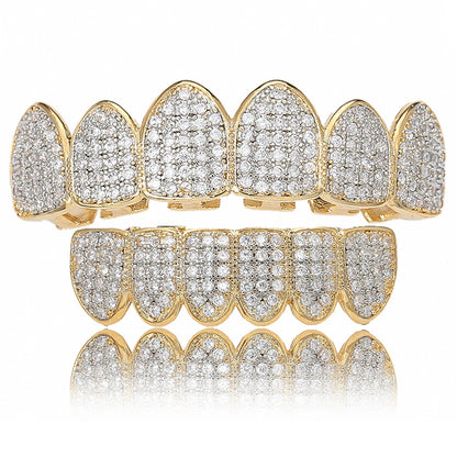 Iced Six Teeth Micro-inlaid Zircon Grillz