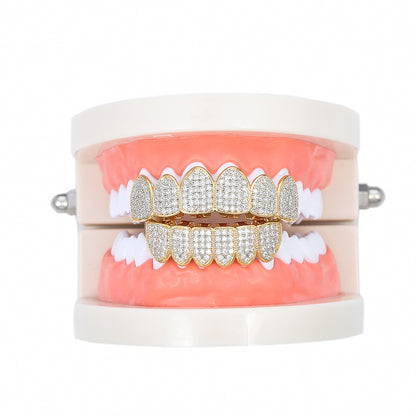 Iced Six Teeth Micro-inlaid Zircon Grillz