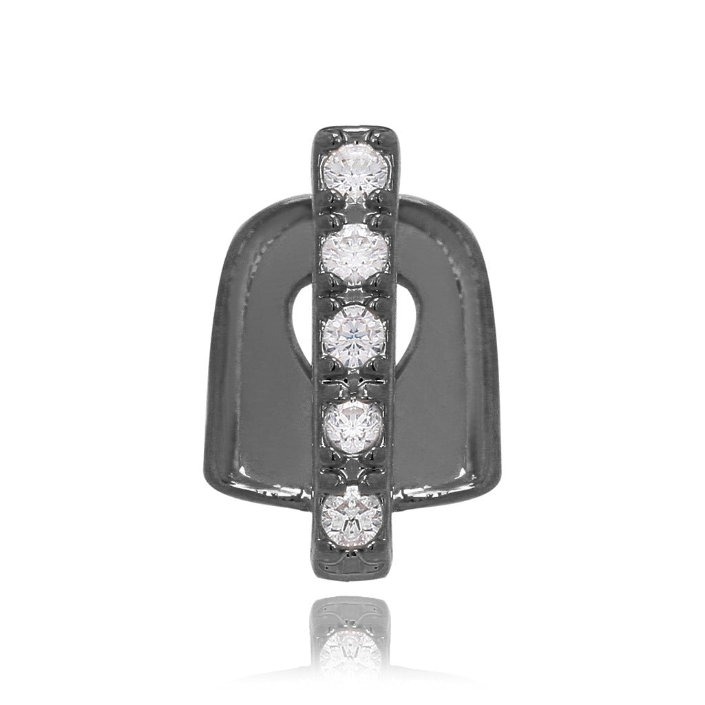 Inlaid Diamond Bar Single Tooth Cap