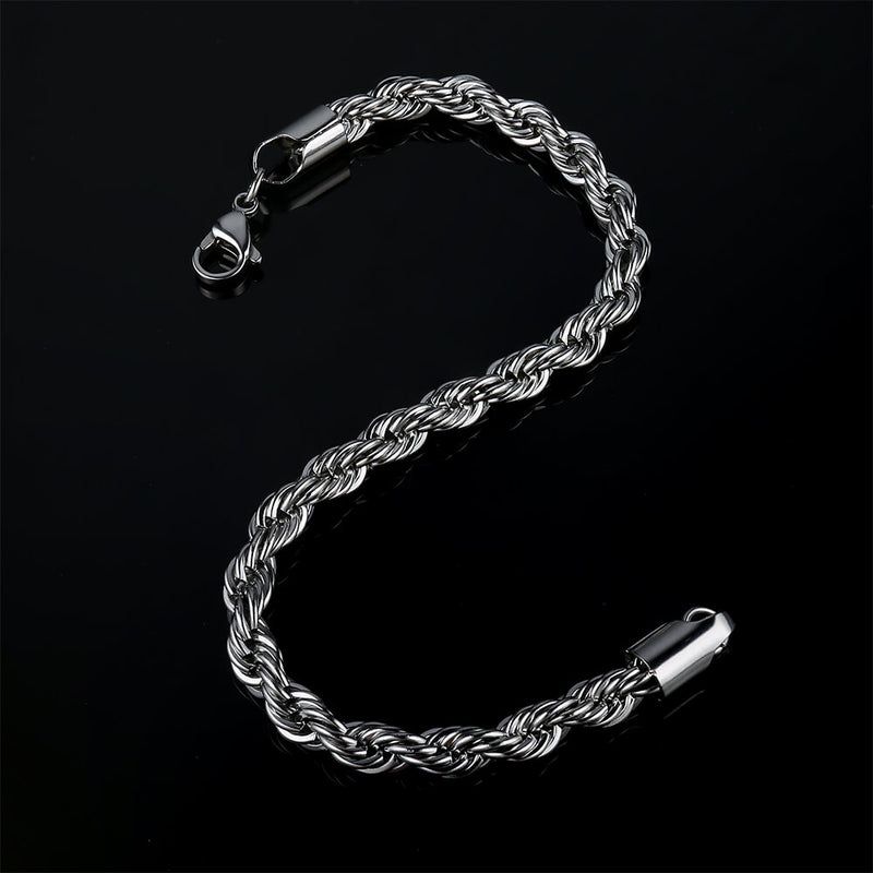 8" Stainless Steel Rope Bracelet