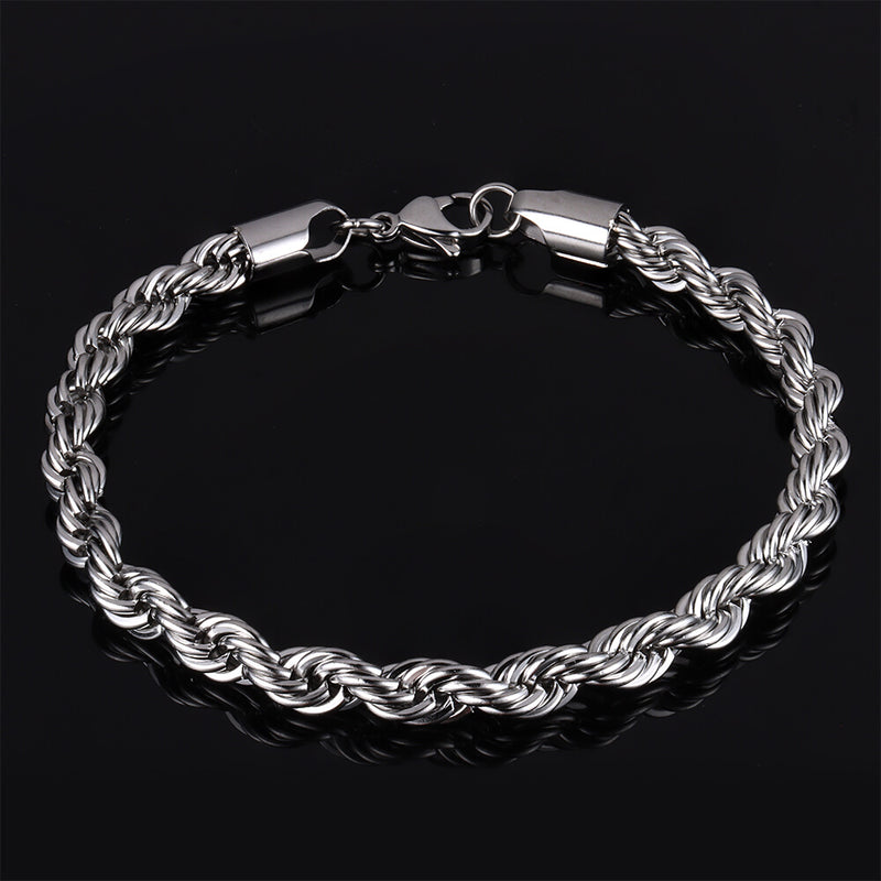 8" Stainless Steel Rope Bracelet