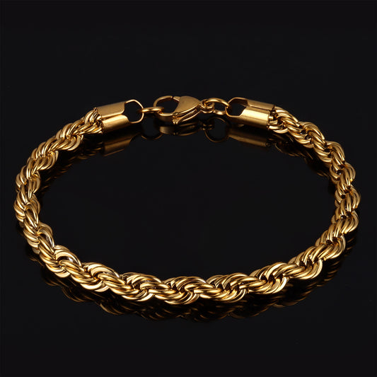 8" Stainless Steel Rope Bracelet