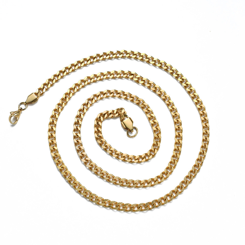 Stainless Steel Cuban Link Chain Necklace