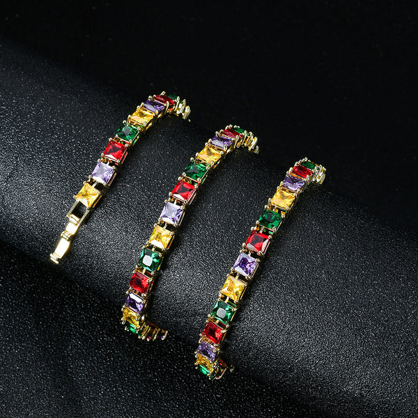 Personalized Colorful Zircon Micro-inlaid Hip-hop Necklace