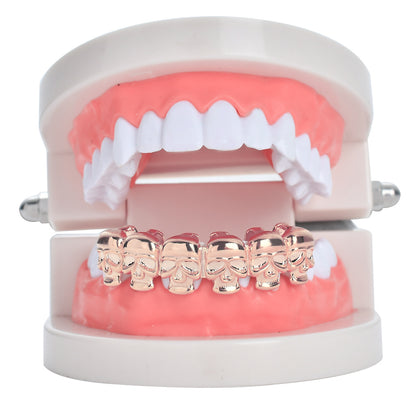 Skull Head Glossy Solid Color Hip Hop Grillz