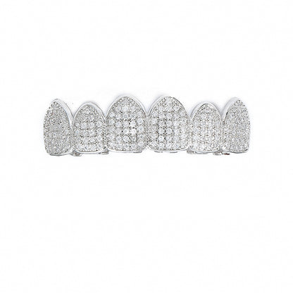 Iced Six Teeth Micro-inlaid Zircon Grillz