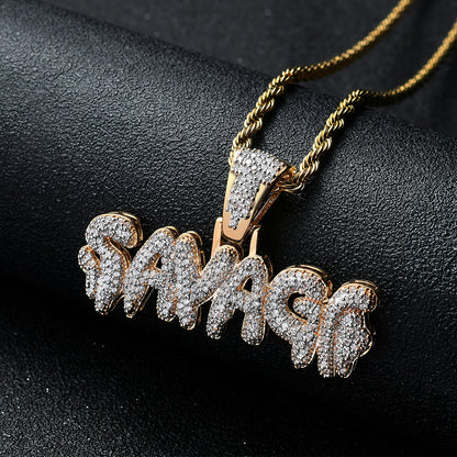 Rap Personality Savage English Alphabet Hip-Hop Pendant