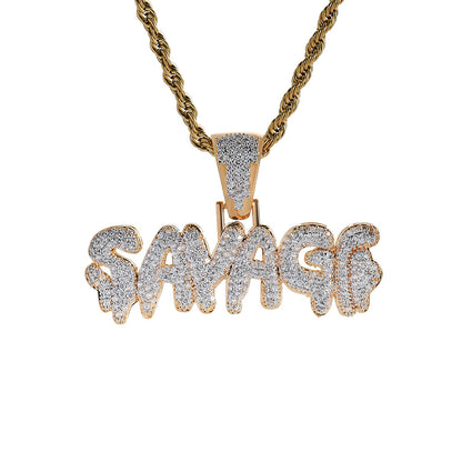 Rap Personality Savage English Alphabet Hip-Hop Pendant