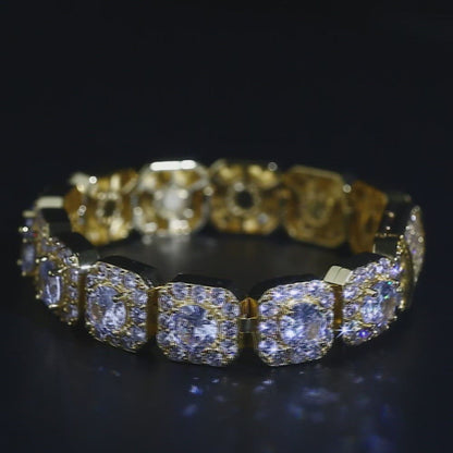 Flip Buckle Cube Rock Sugar Zircon Bracelet