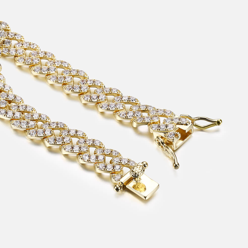 9mm Single Row Zircon Cuban Bracelet
