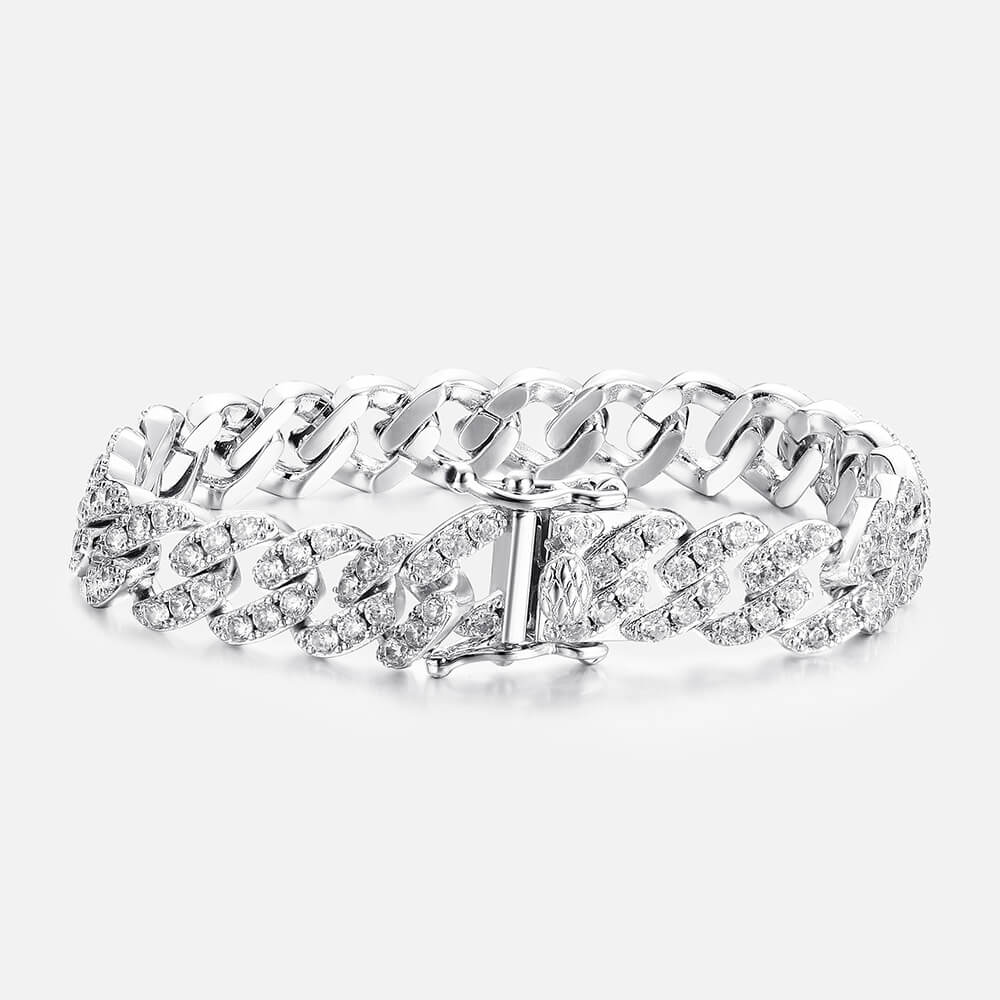 9mm Single Row Zircon Cuban Bracelet