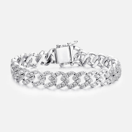 9mm Single Row Zircon Cuban Bracelet