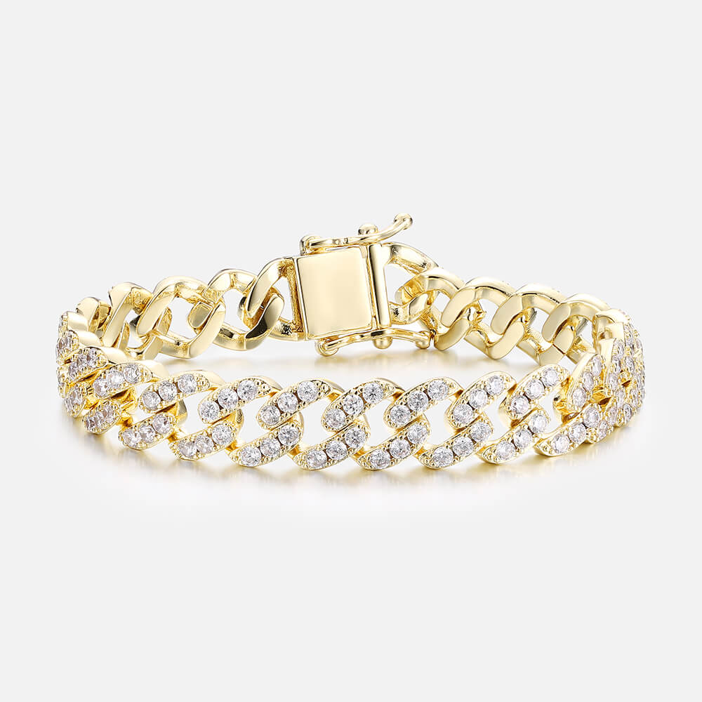 9mm Single Row Zircon Cuban Bracelet