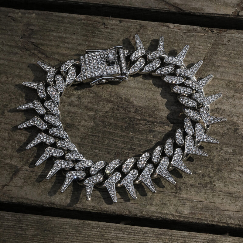 20mm Barbed Thorns Rap Bracelet03 | iceremix.com