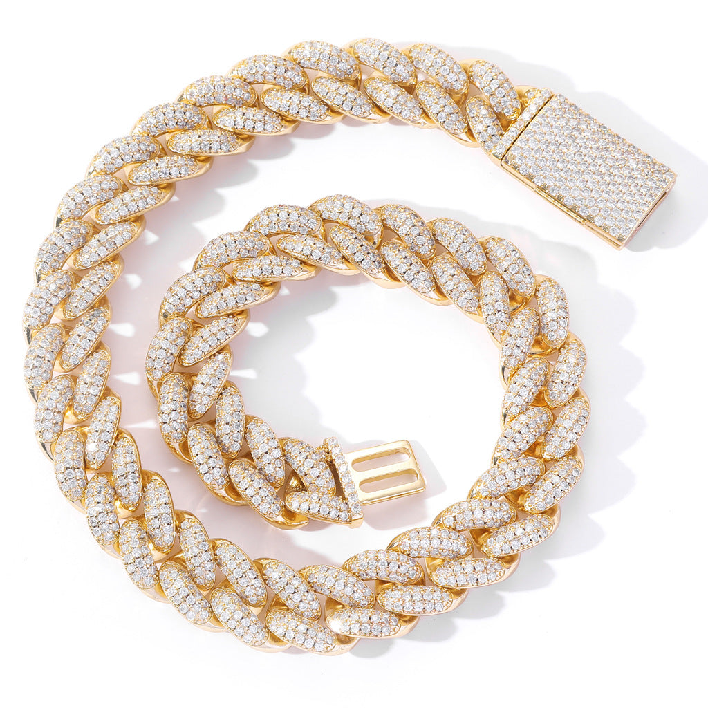 20mm Cuban Link Chain Miami Lock Micro Paved Bracelet