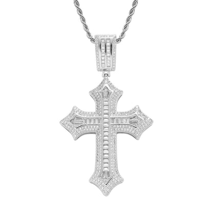 Flower Shaped Cross Hip Hop Pendant