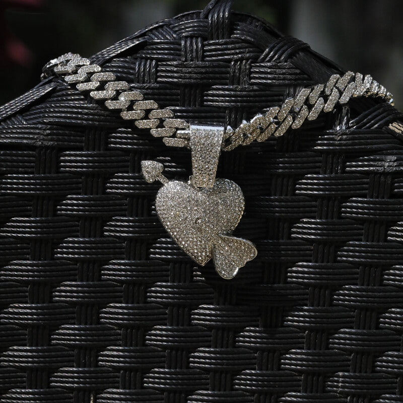 Cupid's Arrow Diamond Shaped Cuban Pendant