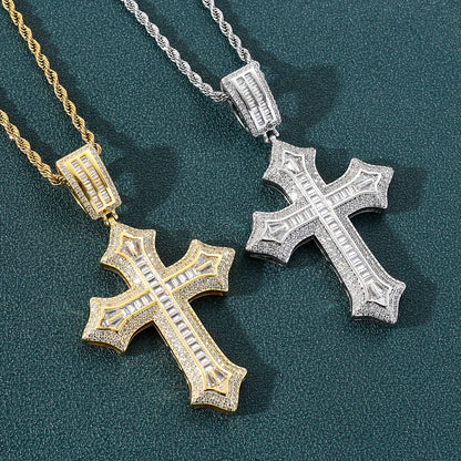 Flower Shaped Cross Hip Hop Pendant