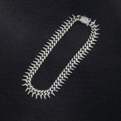 20mm Barbed Thorns Rap Necklace