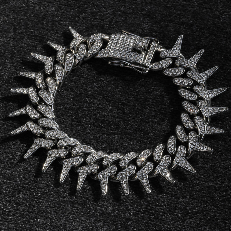 20mm Barbed Thorns Rap Bracelet01 | iceremix.com