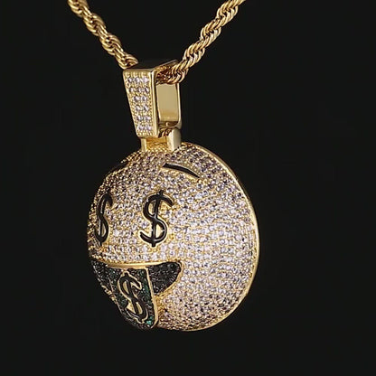 Hip Hop Emoji Micro Inlaid Zircon Pendant