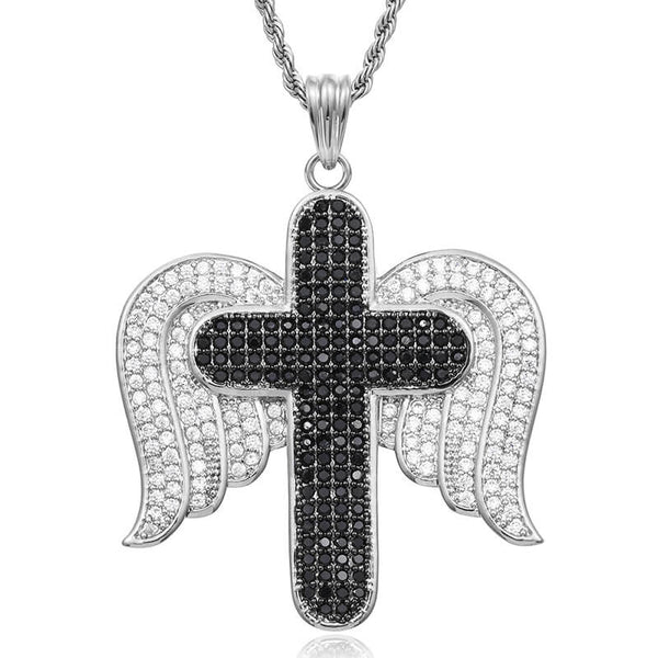 Angel Wings Cross Pendant01 | Iceremix.com