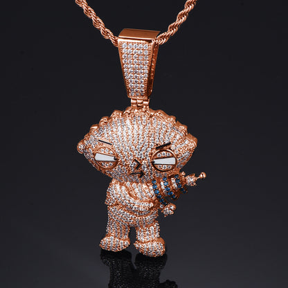 Cartoon Character Diamond Pendant