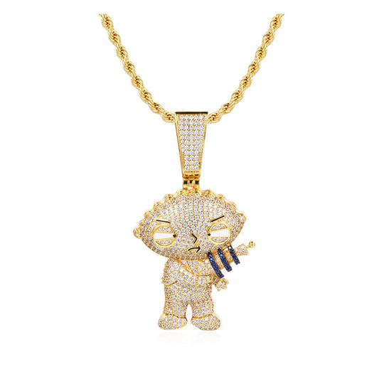 Cartoon Character Diamond Pendant